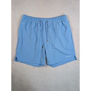 YoungLA‎ Mens Swim Shorts Light Blue Mesh Lined Athletic Trunks Medium 5 Inch
